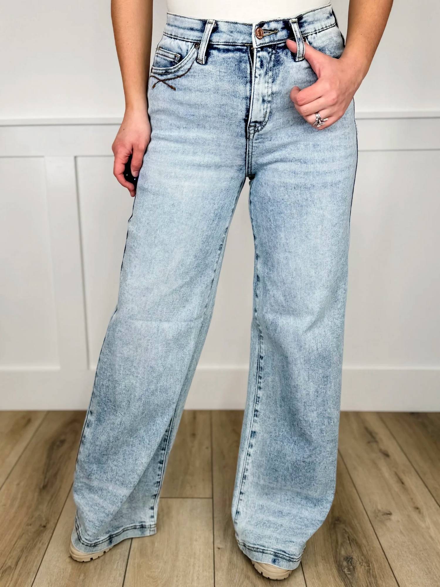 Saige Denim - Kendell Tummy Control Wide Leg Jeans