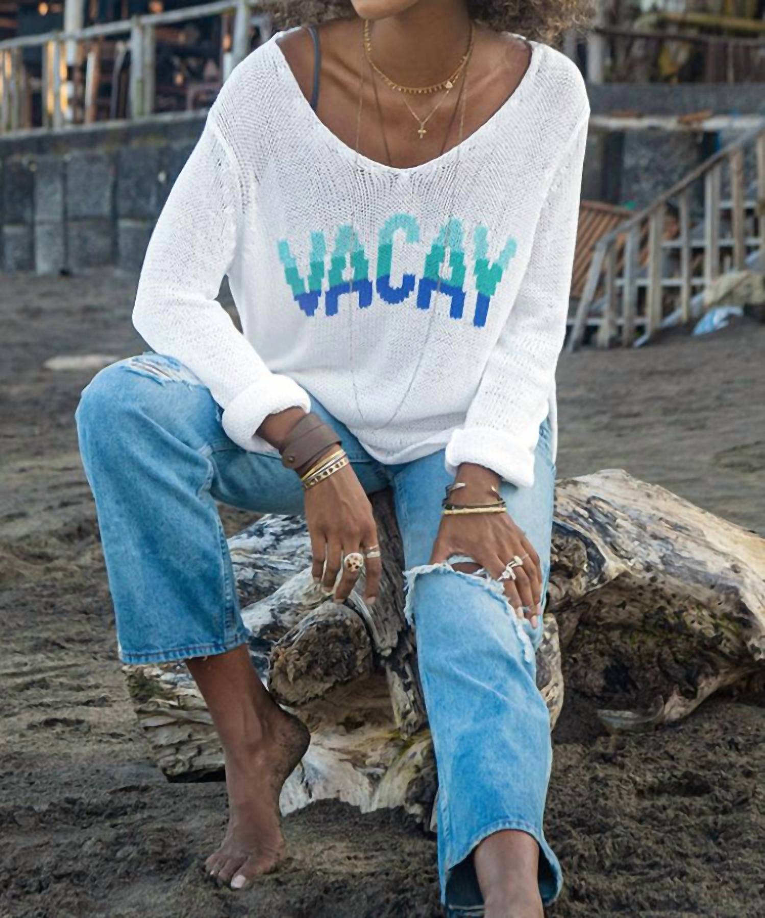 Wooden Ships - Vacay V-neck Cotton Sweater
