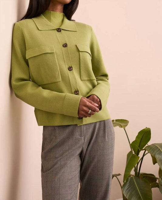 Tribal - Double Knit Collared Sweater Cardigan