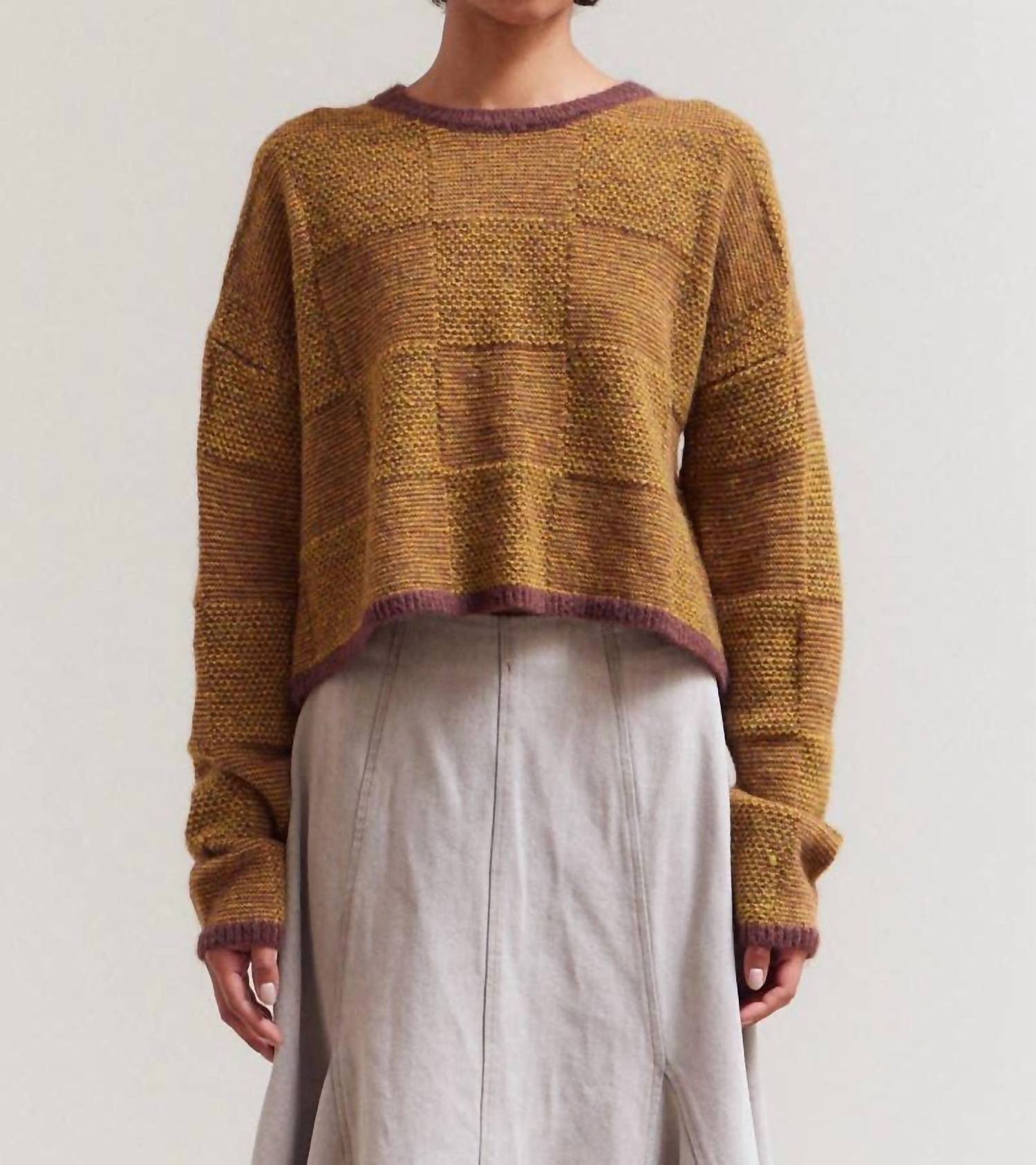 Grade & Gather - Plaid Knit Sweater