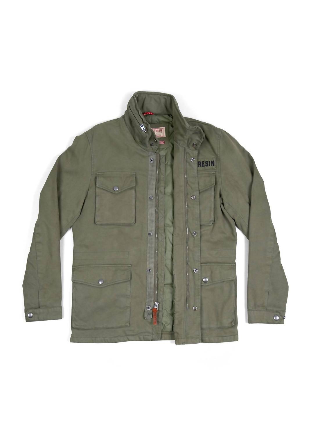 Iron & Resin Men's M65 Jacket in charcoal - men's jacket - detail view