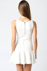 Olivaceous - Graduate Bandage Ruffle Dress