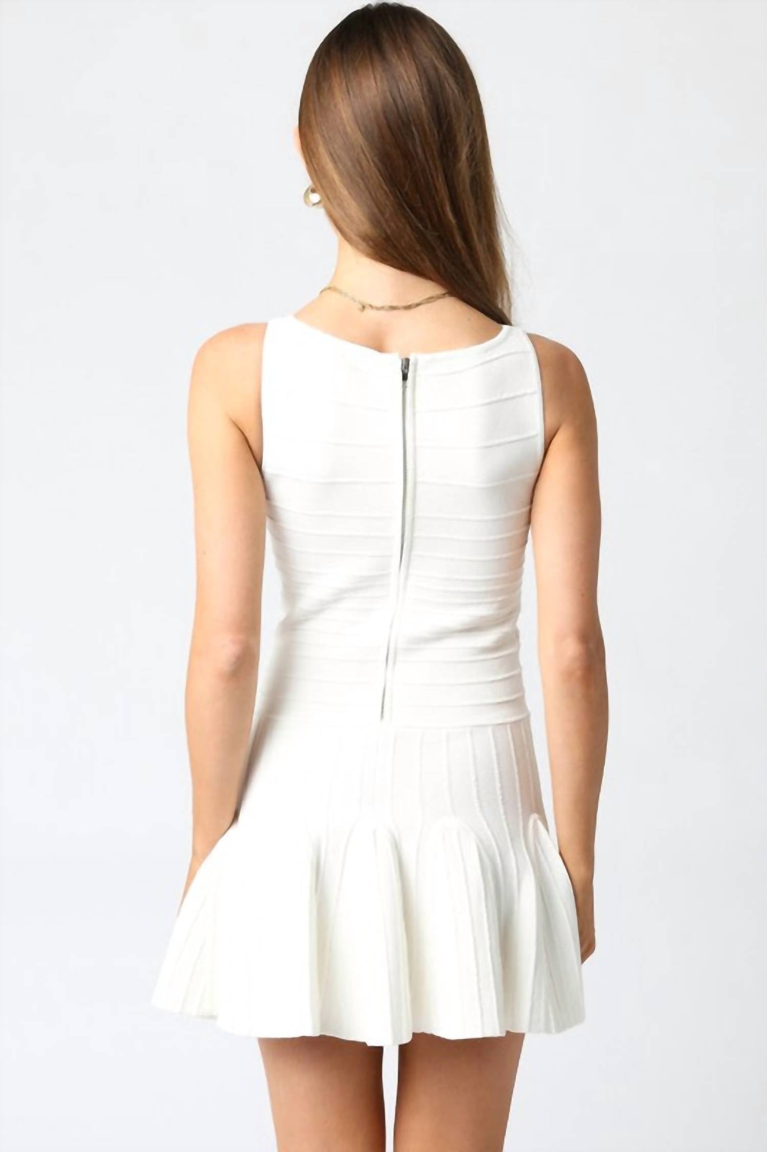 Olivaceous - Graduate Bandage Ruffle Dress