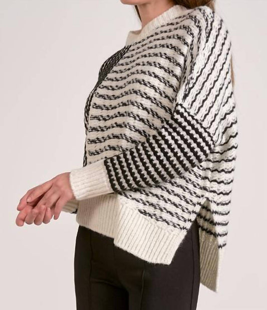 Elan - Asymmetrical-striped Sweater