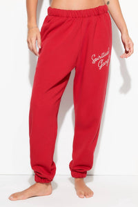 SPIRITUAL GANGSTER Insignia Portia Sweatpant in red heart - women's pants