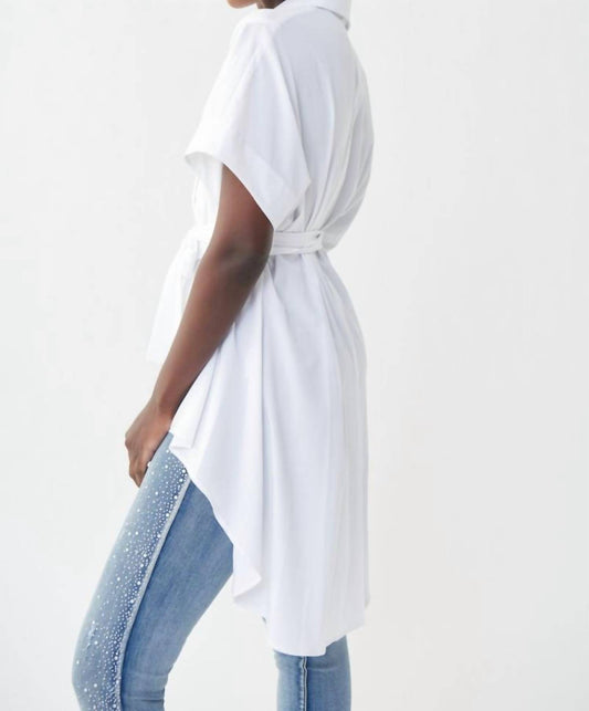 Joseph Ribkoff - High-low Sash Button Down Blouse