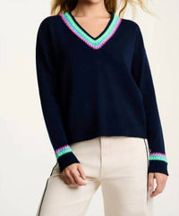 Lisa Todd - Textured Mixed V-neck Long Sleeve Sweater