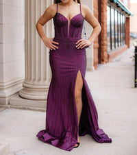 Sherri Hill Women's Prom Dress in purple - women's dress - detail view