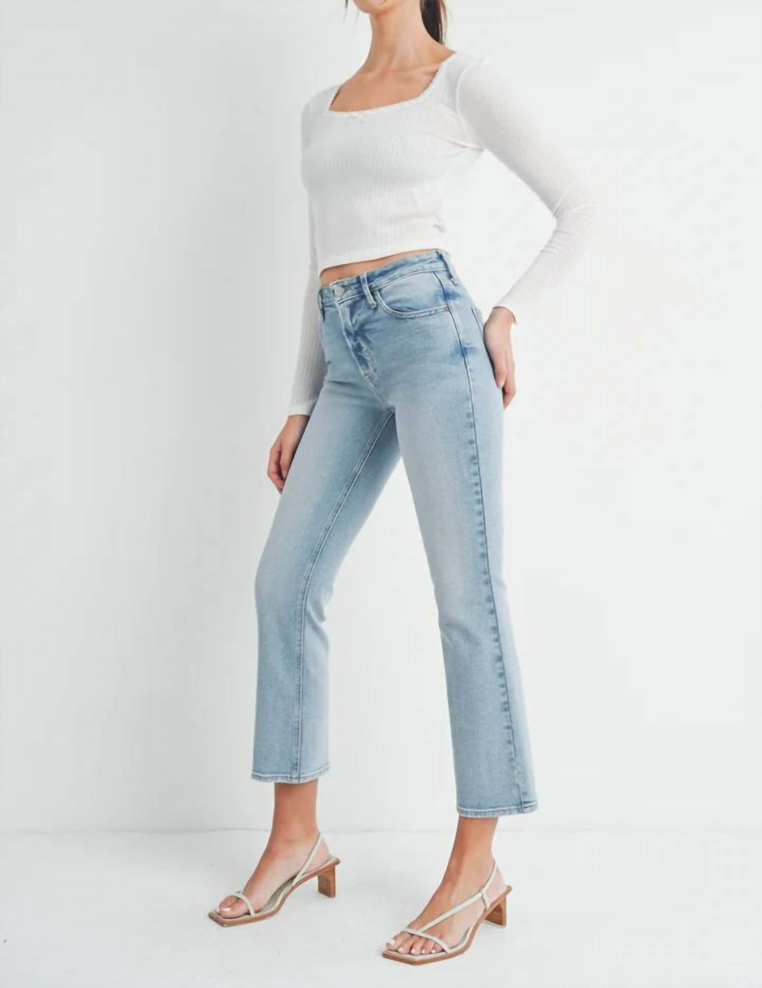 Just Black Denim - Slim Cropped Bootcut Jeans