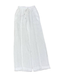 Femme Fatale - Women's Jackie Linen Wide Leg Pants With Fringe Detail