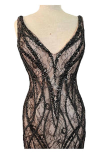 Alberto Makali - Side Draped Beaded Gown