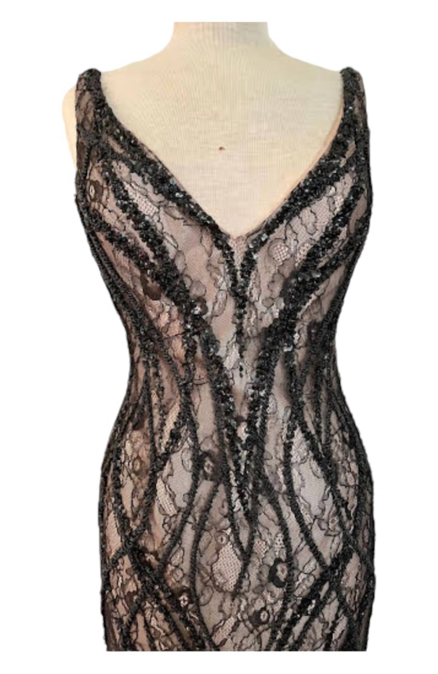 Alberto Makali - Side Draped Beaded Gown