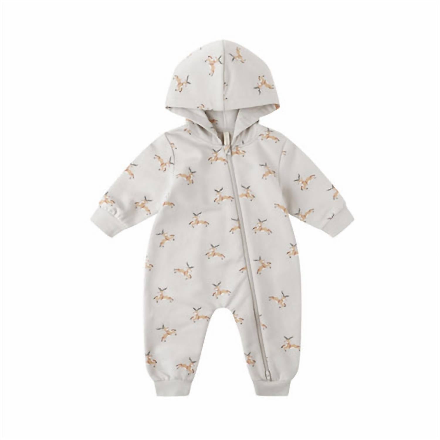 Quincy Mae Kid's Hooded Jumpsuit in reindeer - kids' item - detail view