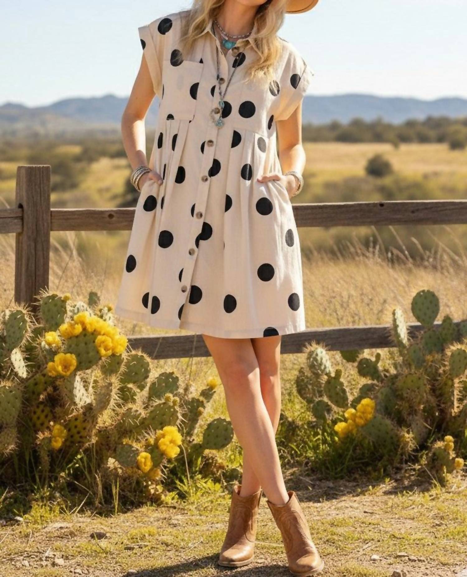 Sewn And Seen - Button Down Pleated Poplin Mini Dress