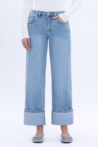 Vervet By Flying Monkey - Gabby Super High Rise Baggy Cuffed Straight Jeans