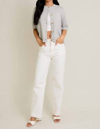 Le Lis - Short Sleeve Cardigan Sweater