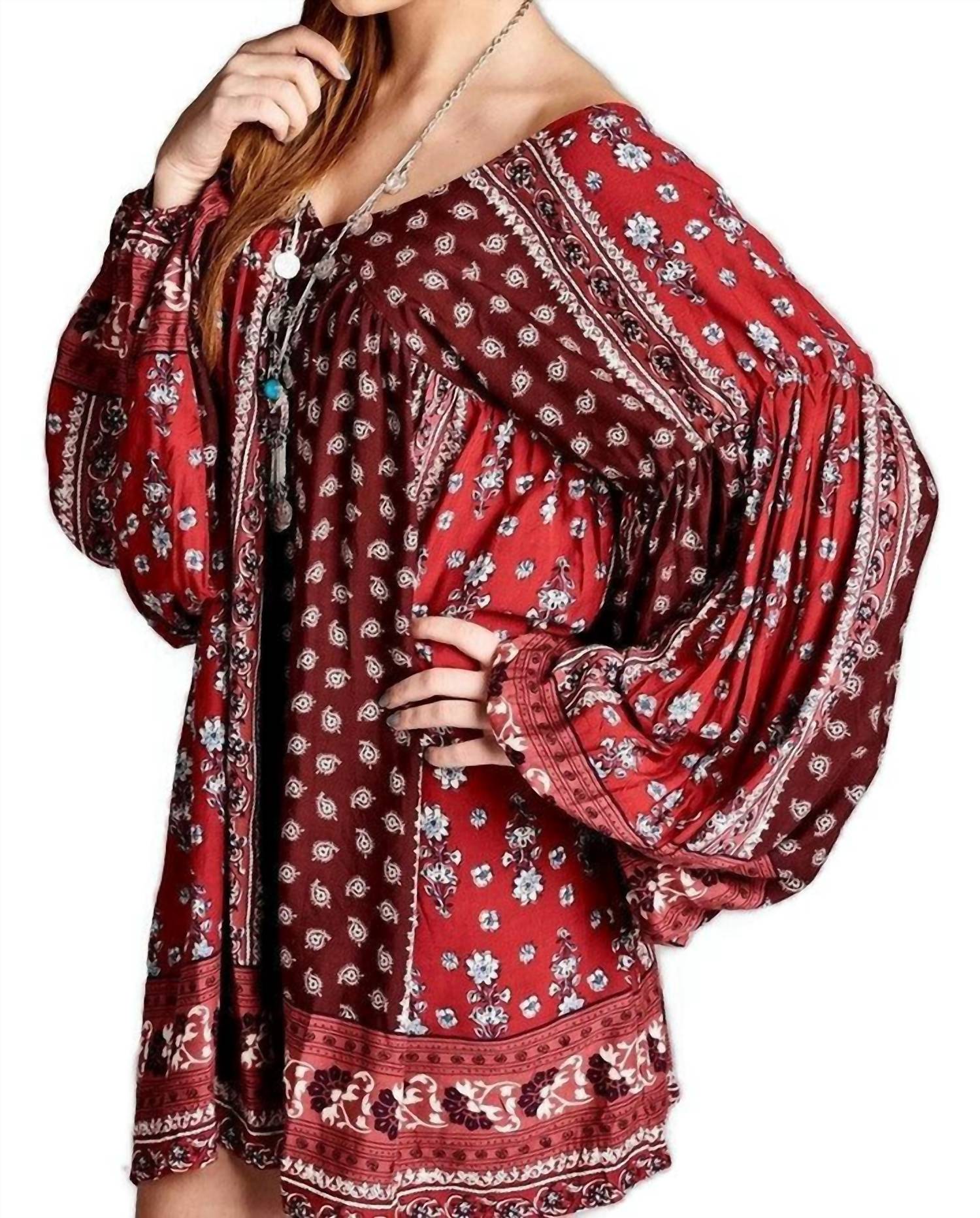 Velzera - Patch Print Baby Doll Mini Dress
