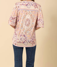 Hale Bob - Kaitlyn Modern Floral Flounce Sleeve Top