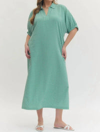 Entro - Long Gingham Dress