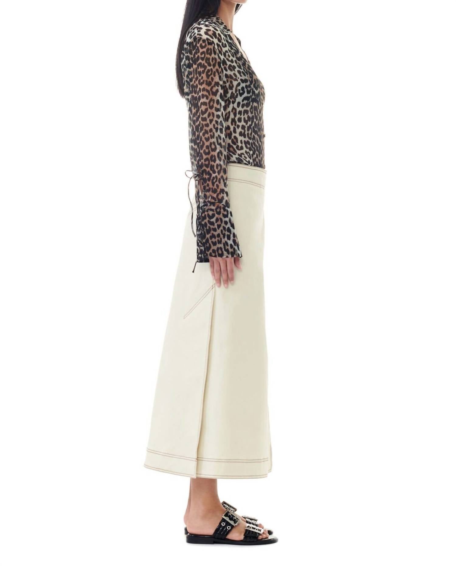 Ganni - Printed Chiffon Slim Shirt