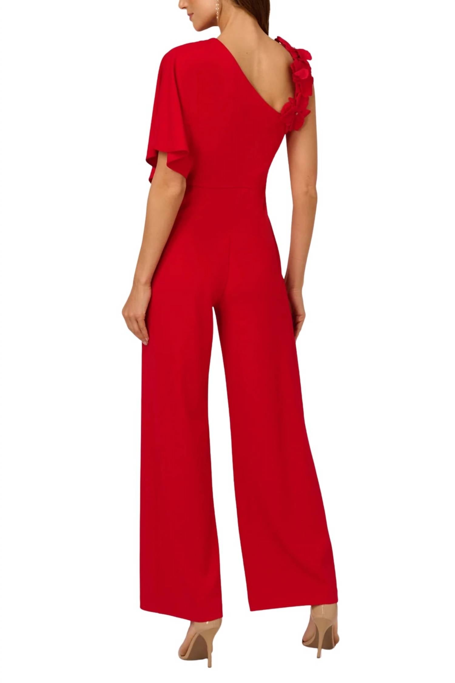 Adrianna Papell - Asymmetrical One-shoulder Jumpsuit