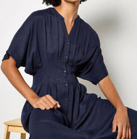 Apricot - Pleated Shirt Midi Dress - Plus
