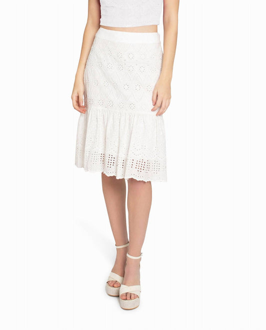 Nicole Miller - Embellished Eyelet Mini Skirt