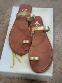 42 Gold - Women's Zola Metallic Leather Sandal