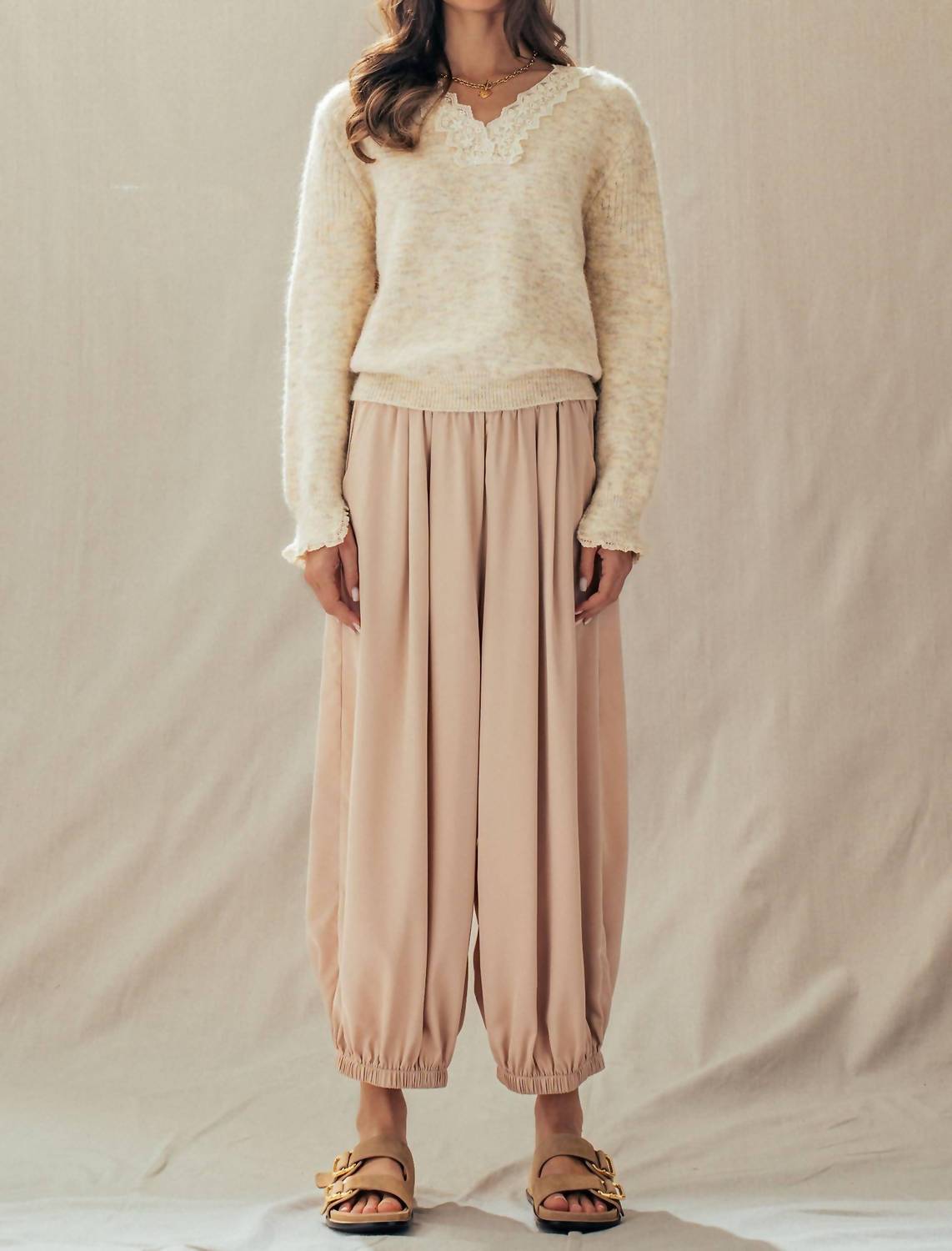 Urban Daizy - Boho Relaxed Fit Elastic Cuff Jogger Pants