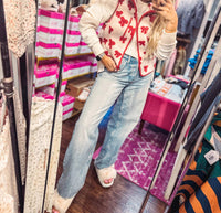 Very J - Textured Bow Printed Vest