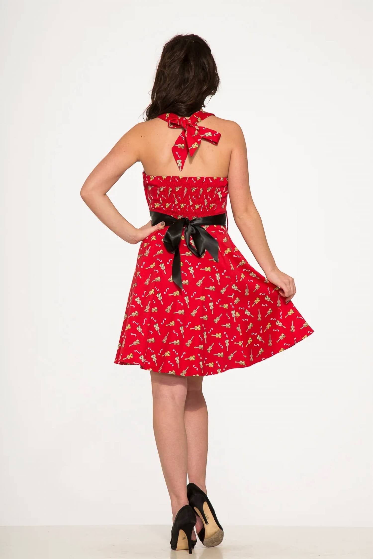 Orchid Bloom - Violin Halter Swing Dress