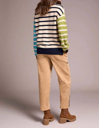 Tribal - Stripe Lightweight Crewneck Sweater