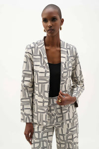 Joseph Ribkoff - Millennium Geometric Print Straight-cut Jacket