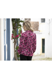 Marble - Collared Print Blouse