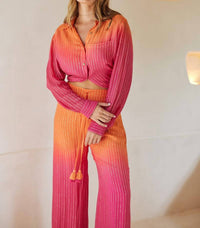 Z&L Europe Sunset Shirt in blush pink to dusky orange - women's shirt - view 4