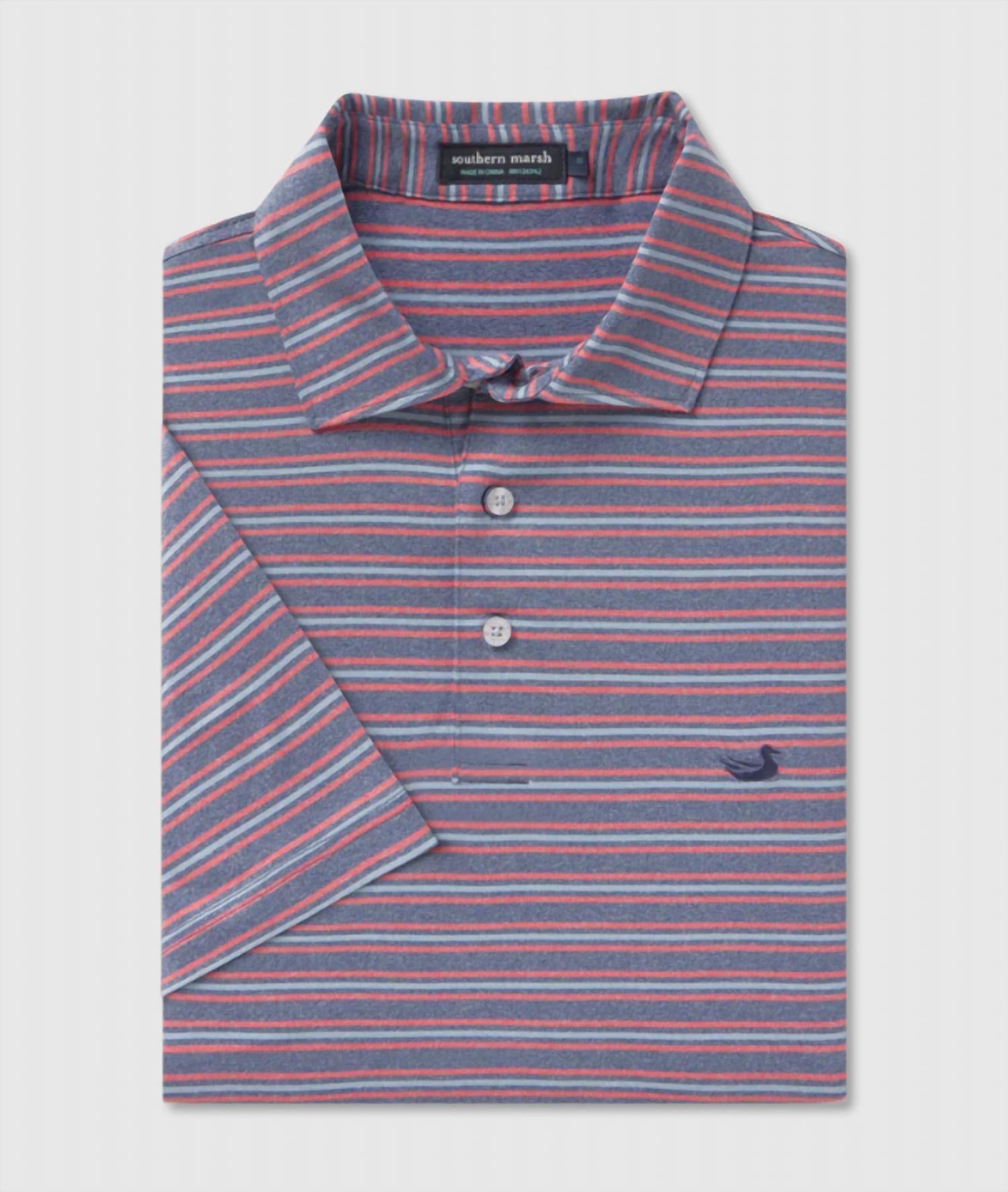 Southern Marsh - Maybourne Featherlight Stripe Polo Shirt