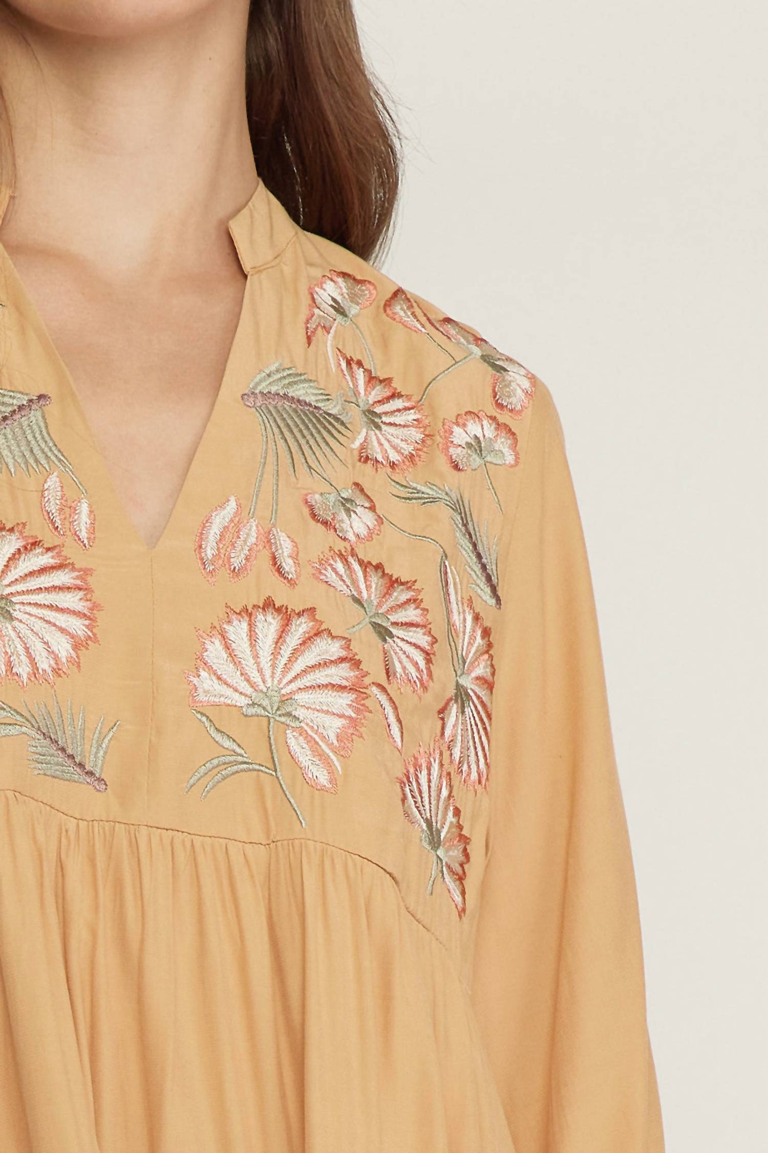 Entro - Floral Embroidered Tiered Dress