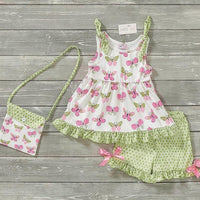Pete + Lucy - Girls Springtime Butterflies Short Set