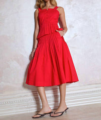 Current Air - Pleated A-line Midi Skirt