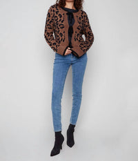 Charlie B - Bow Tie Jacquard Knit Cardigan