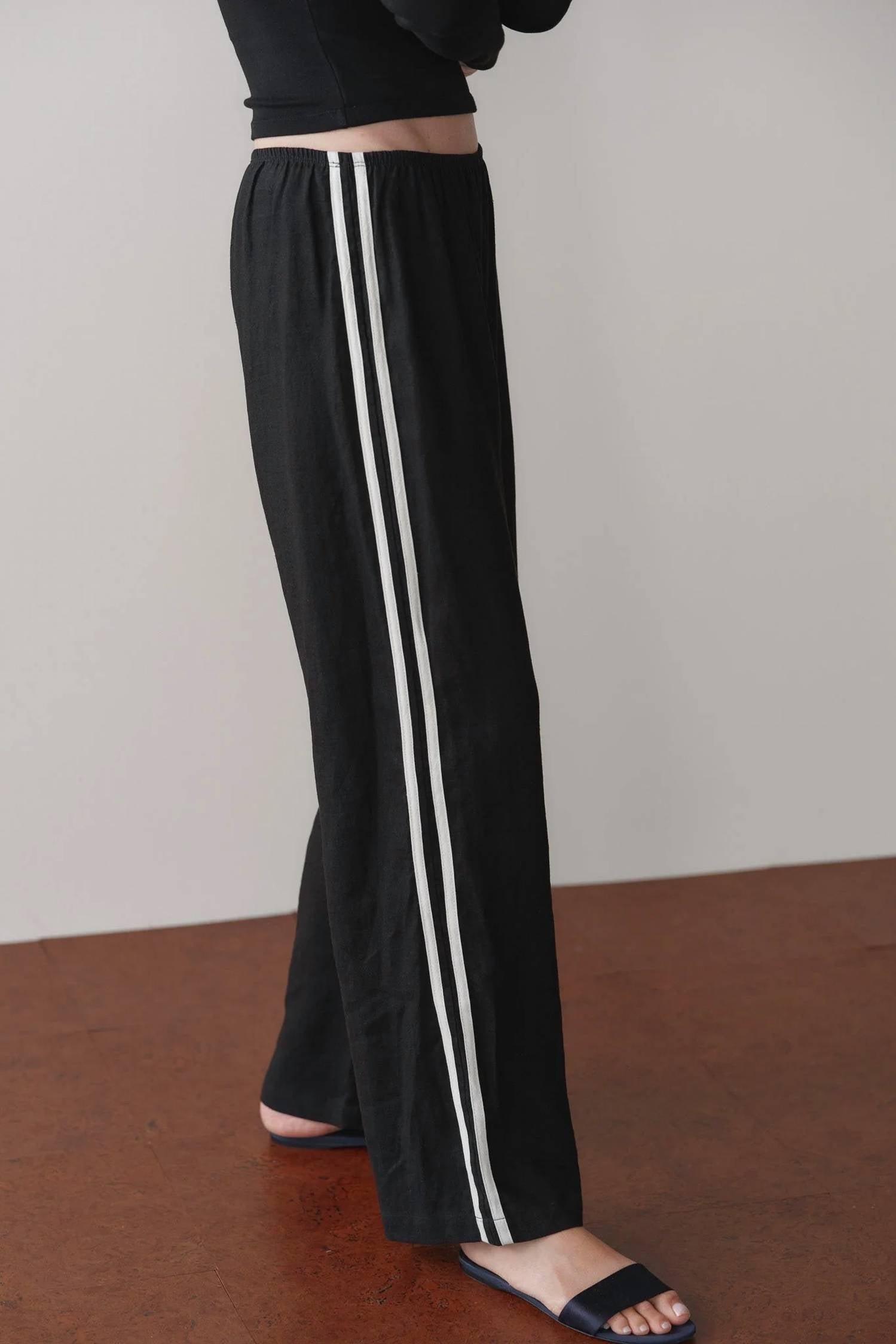 Donni. - Linen Crop Racer Pant