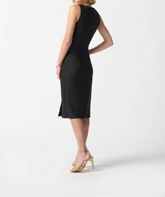 Joseph Ribkoff - Waist Cutout Square Neck Sleeveless Sheath Dress