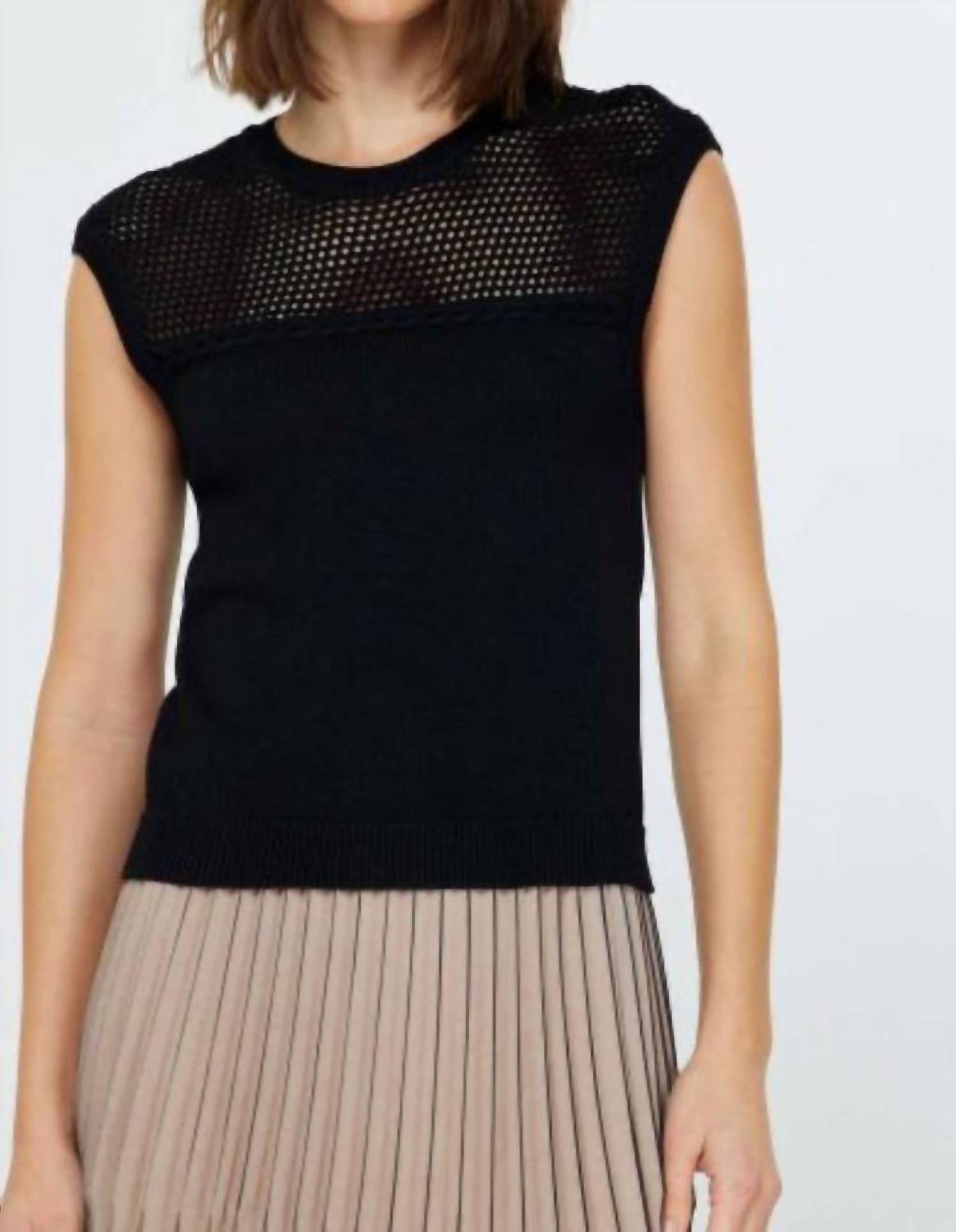 Current Air - Camille Mesh Sleeveless Sweater Tank Top