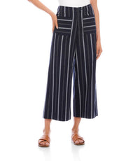 Karen Kane - Stripe Cropped Wide-leg Pants