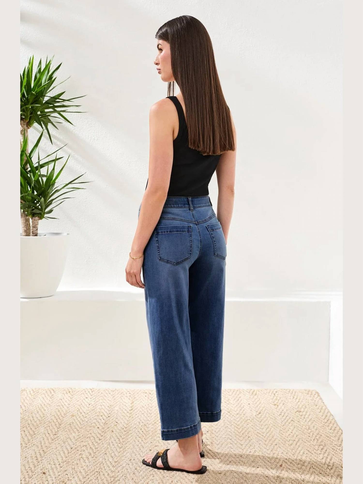 Tribal - Women's Audrey Hugging Wide Leg Crop Jean