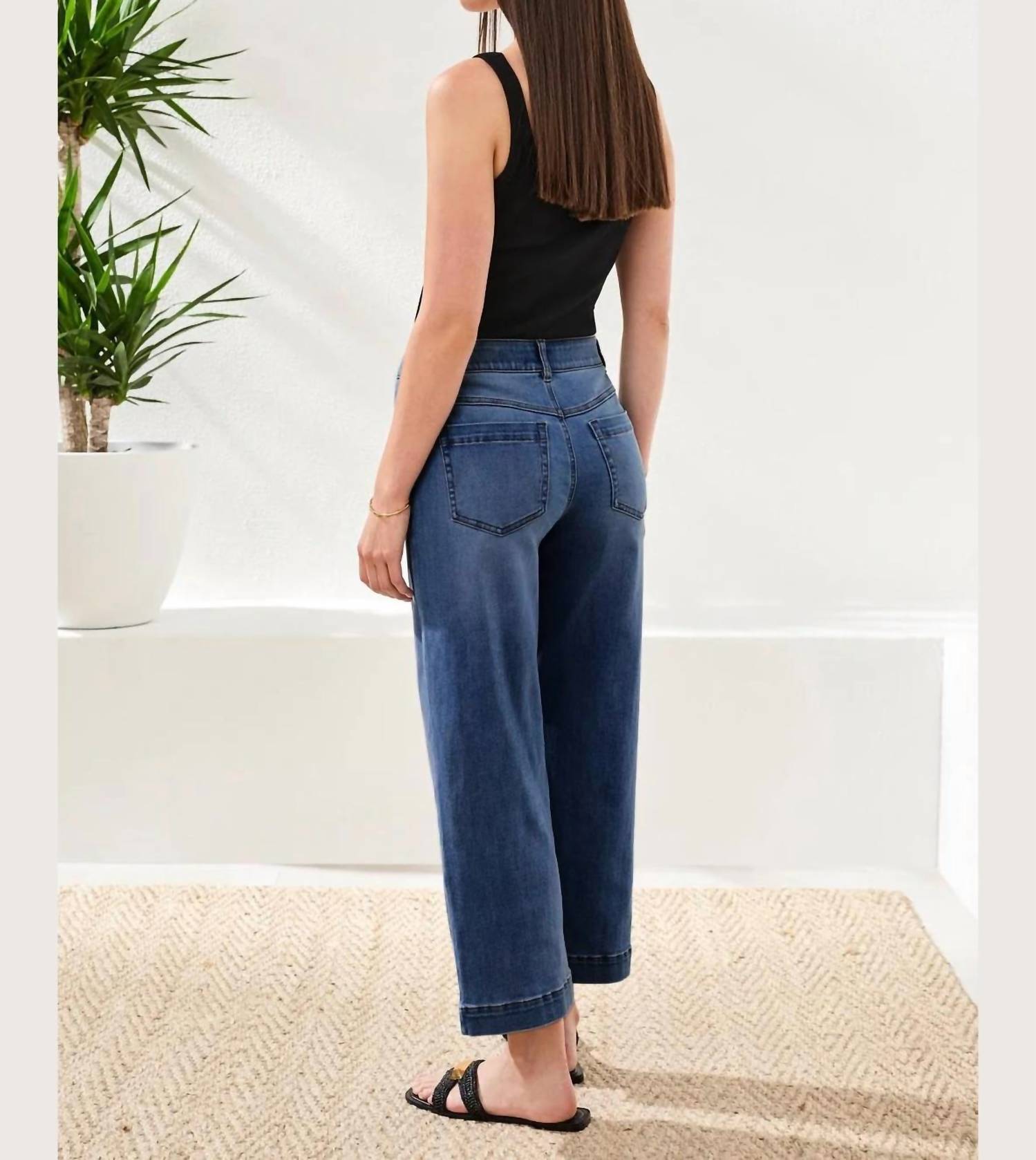 Tribal - Women's Audrey Hugging Wide Leg Crop Jean