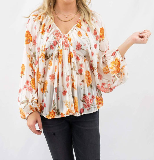 Bucketlist - Floral Print V-neck Top