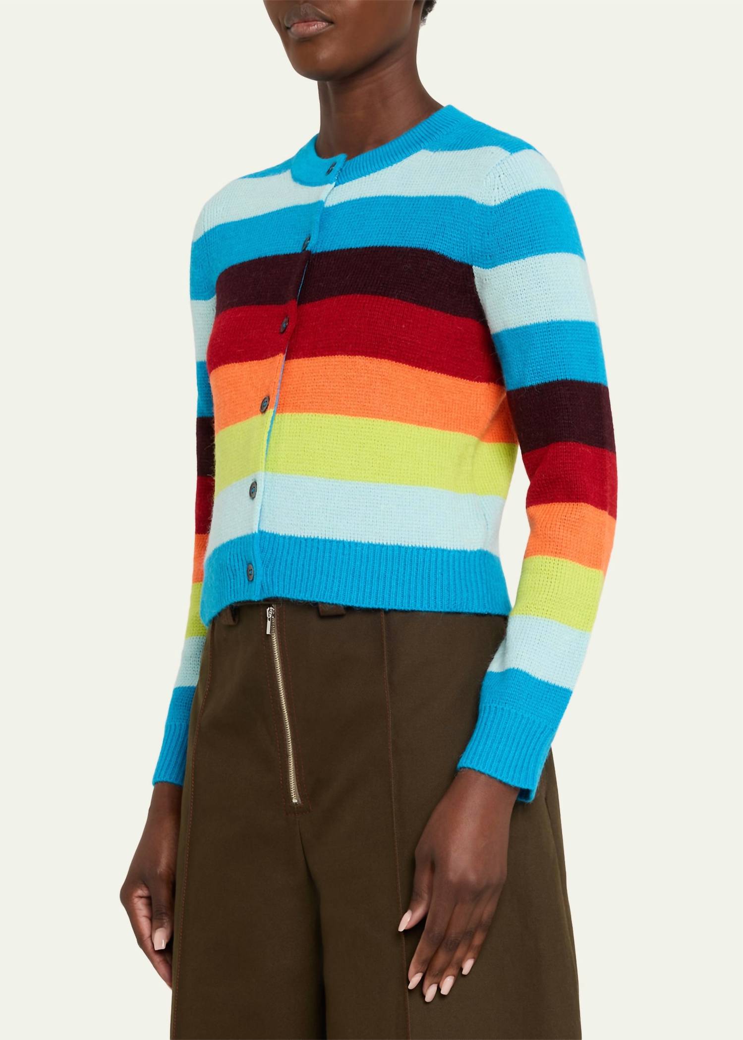 Christopher John Rogers - Striped Cropped Cardigan