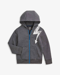 Appaman Striver Lightning Bolt Hoodie in washed grey - kids' shirt - detail view