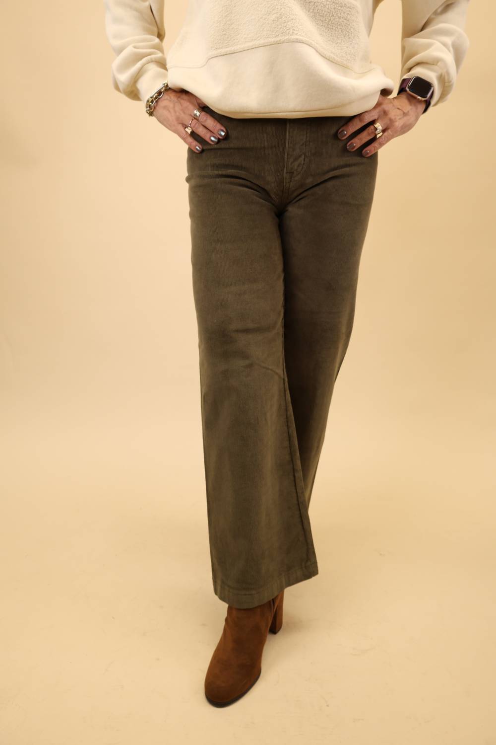 PISTOLA Penny High Rise Crop Pant in sequoia - women's pants - alternate view